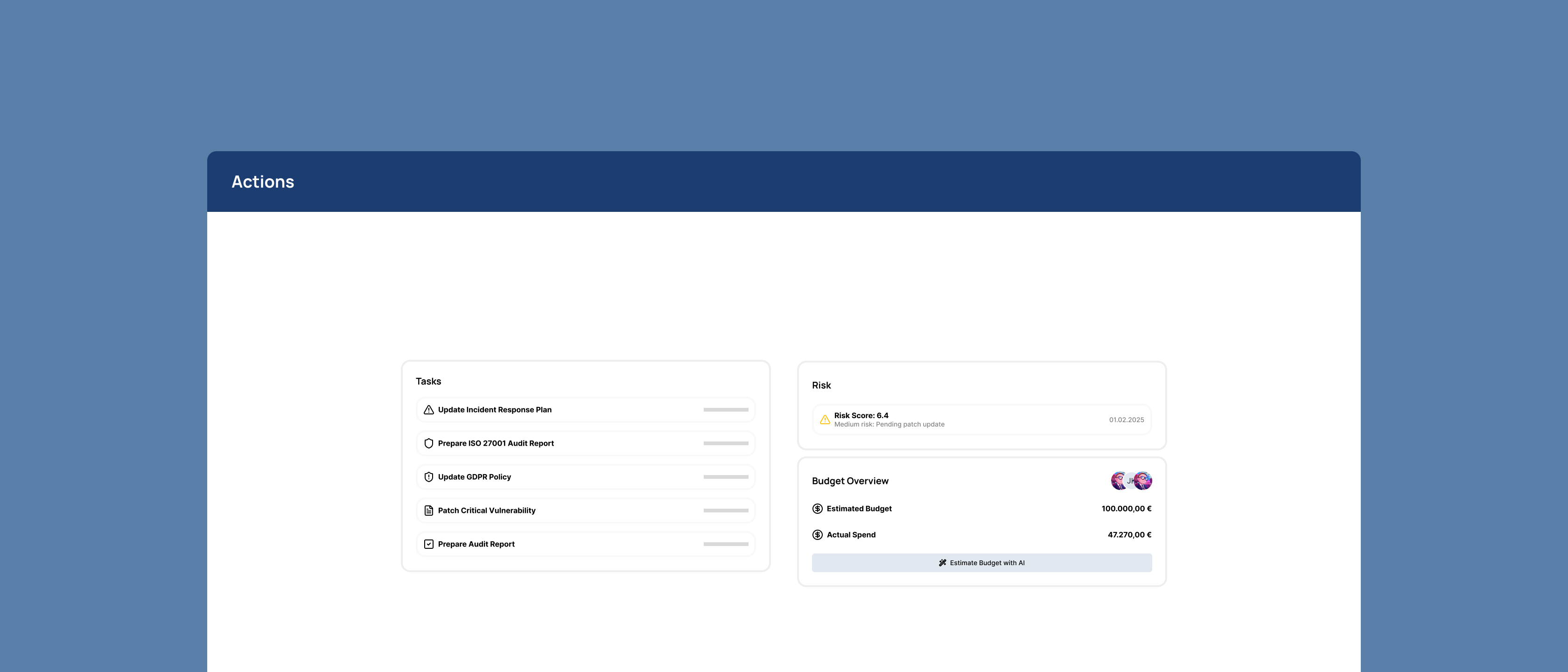 A Wireframe of Kopexas Actions