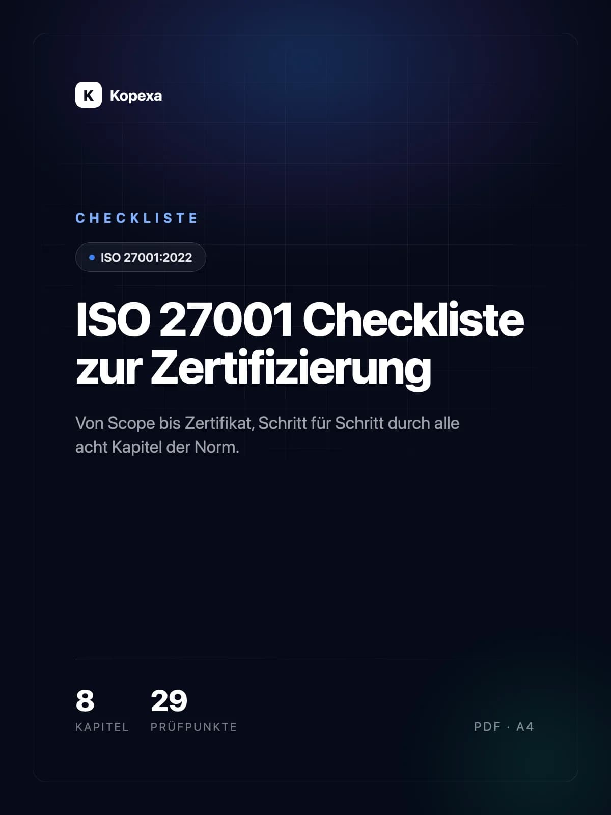 Cover der ISO 27001 Checkliste zur Zertifizierung